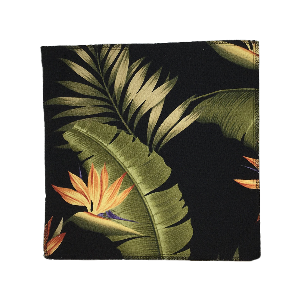 Black Lani Hawaiian Barkcloth Fabric