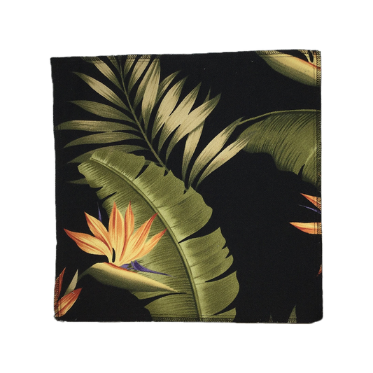 Black Lani Hawaiian Barkcloth Fabric