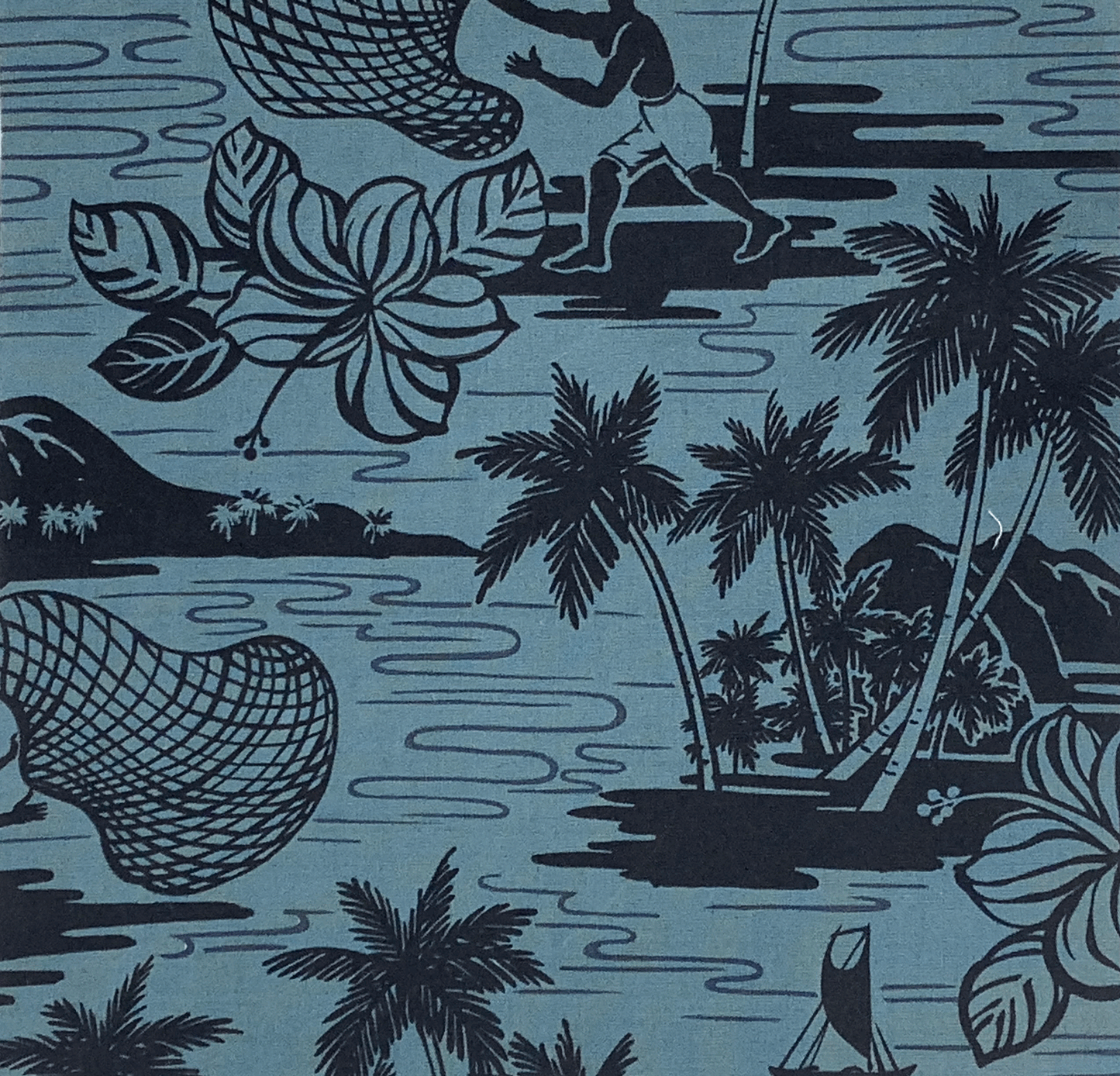 Navy Tahitian Cotton Fabric